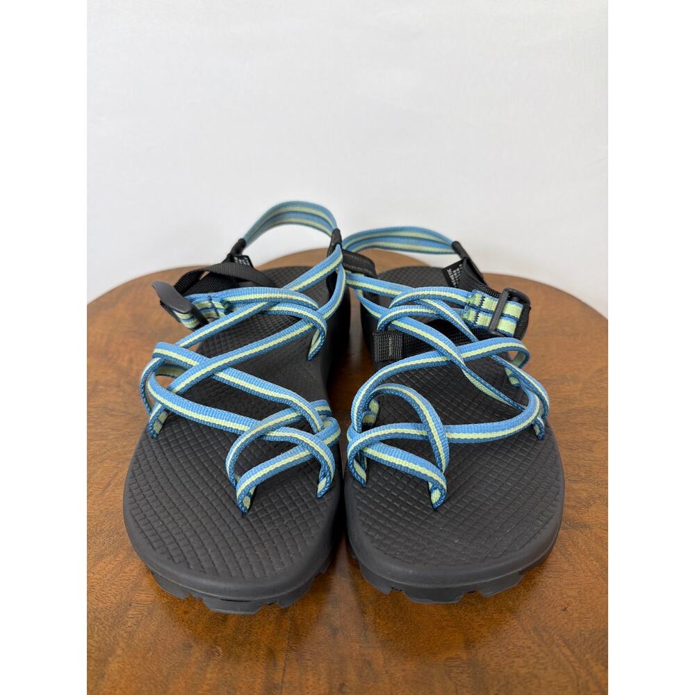 Chaco Blue Yellow Strap Buckle Outdoor Sandals Size 8 - Picture 2 of 6